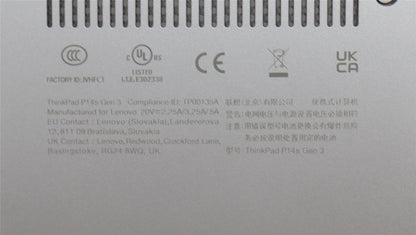 Lenovo FRU P14SG3_D_COVER_UMA_WW_ASSY_GR 5CB0Z69585