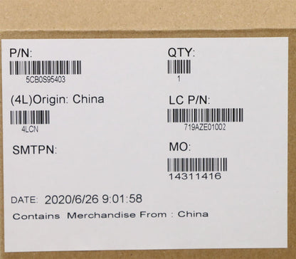 Lenovo FRU COVER D_COVER_SUB_ASSY_TR_BK 5CB0S95403