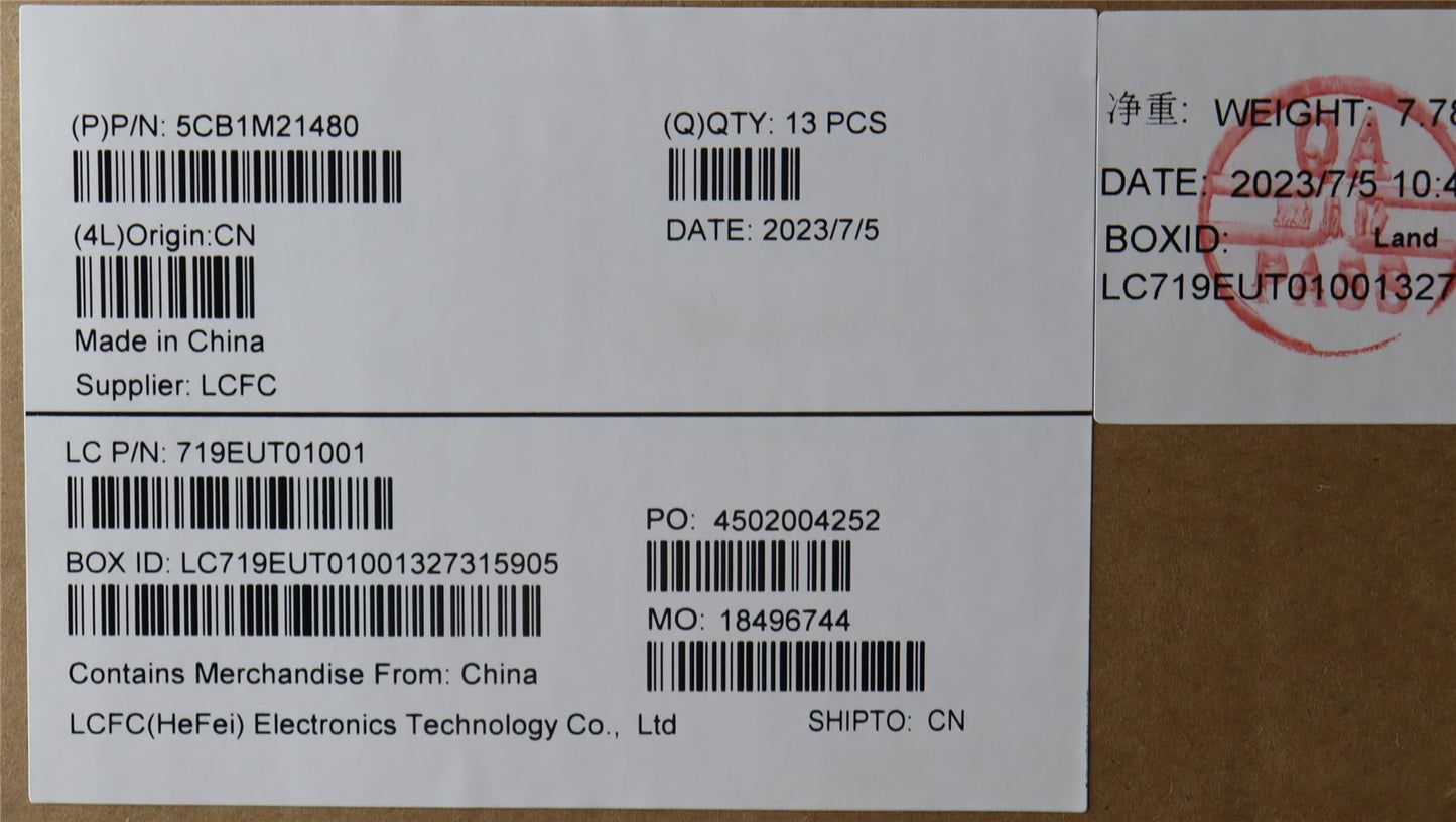 Lenovo FRU KP6B0_A_COVER_FHD_TS_WLAN_ASSY 5CB1M21480