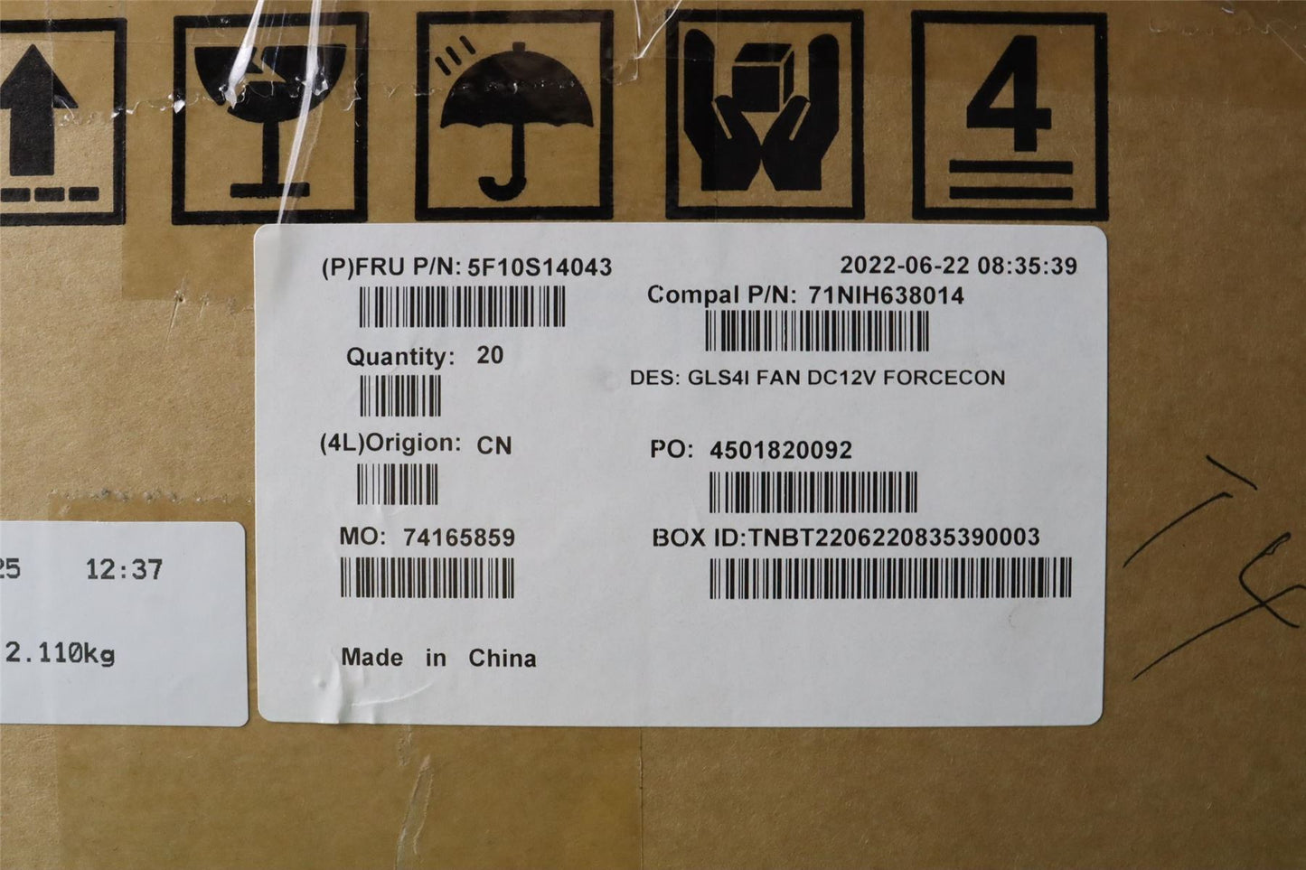 Lenovo System FAN C 82SD 12V Forcecon 3.0t 5F10S14043