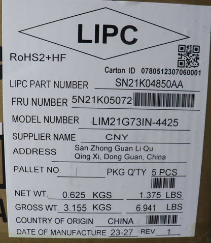 Lenovo NB_KYB CS23 NM TOP,BK-NBL,CHY,IND ENG English Indian Keyboard 5N21K05072
