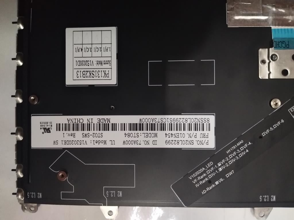 Lenovo Yoga 370 Keyboard Swiss Silver Backlit 01EN454