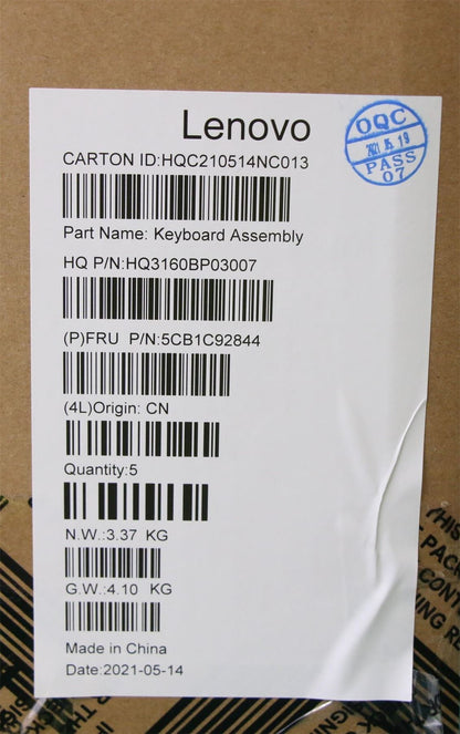 Lenovo IdeaPad 3 14M836 Palmrest Cover Touchpad Keyboard UK Europe 5CB1C92844