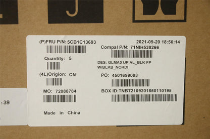 Lenovo IdeaPad 5-14ALC05 Keyboard Palmrest Top Cover Norwegian Black 5CB1C13693