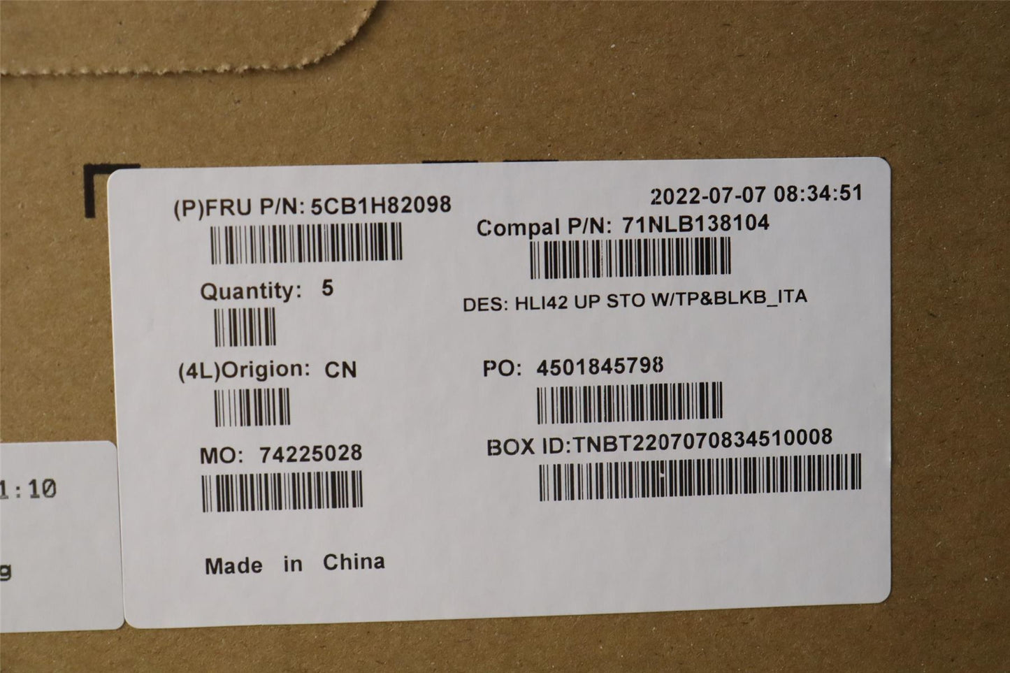Lenovo IdeaPad 5 14ARH7 Palmrest Cover Touchpad Keyboard Italian 5CB1H82098