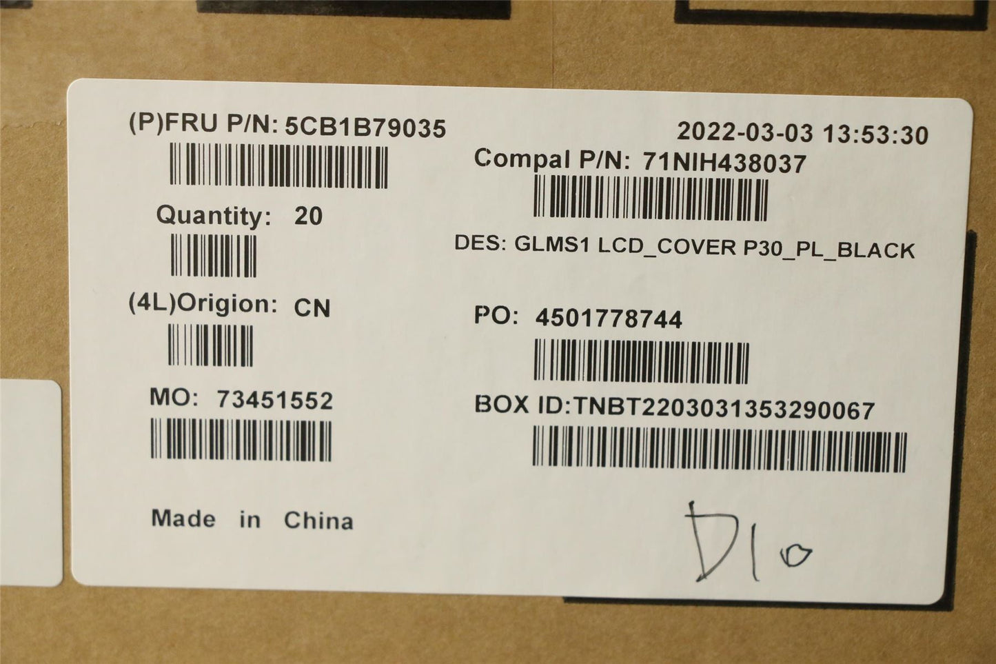 Lenovo IdeaPad 5-14IIL05 5-14ARE05 LCD Cover Rear Back Housing Black 5CB0Y89220