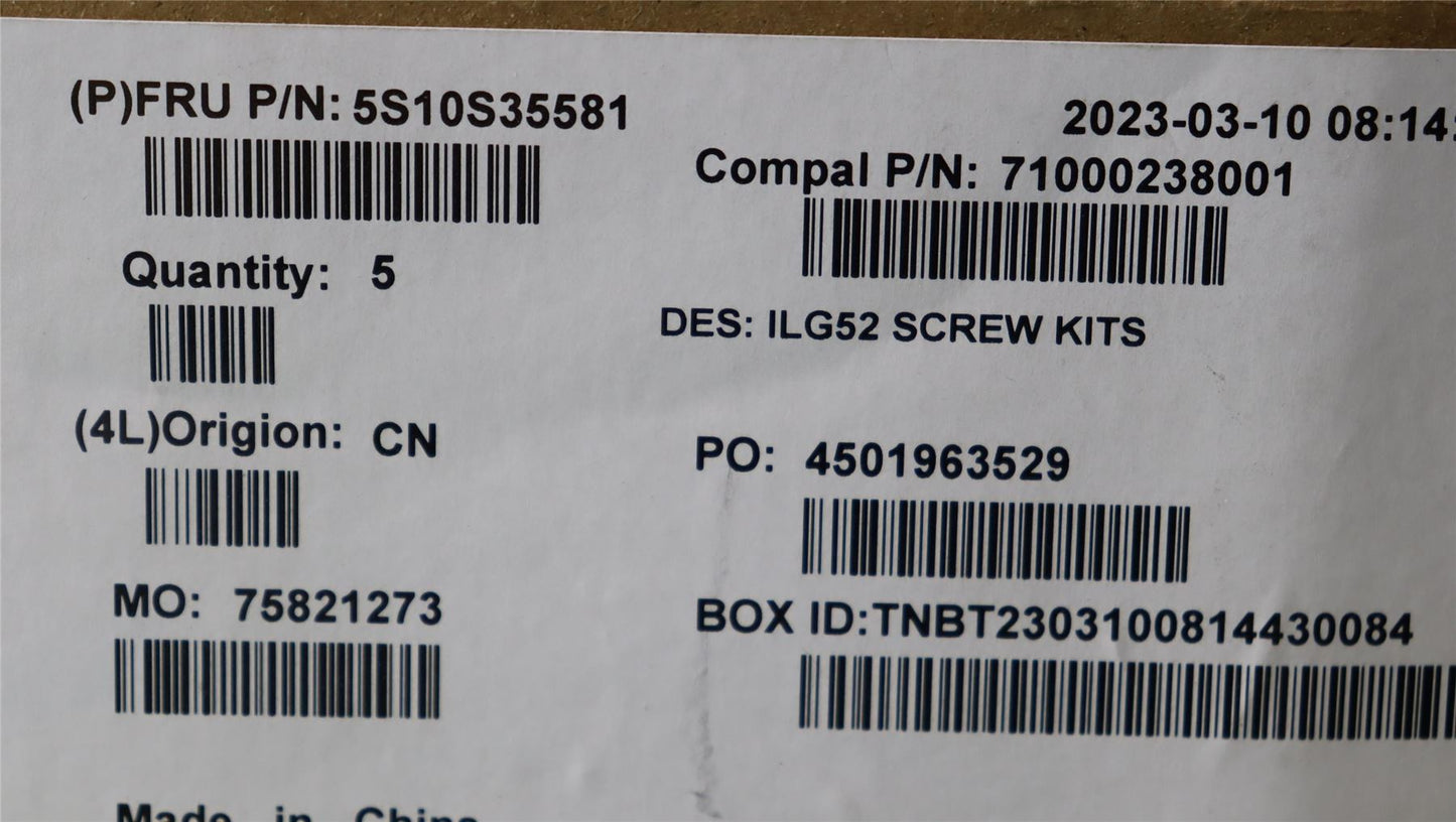 Lenovo SCREW Screw Pack C 82XU 5S10S35581