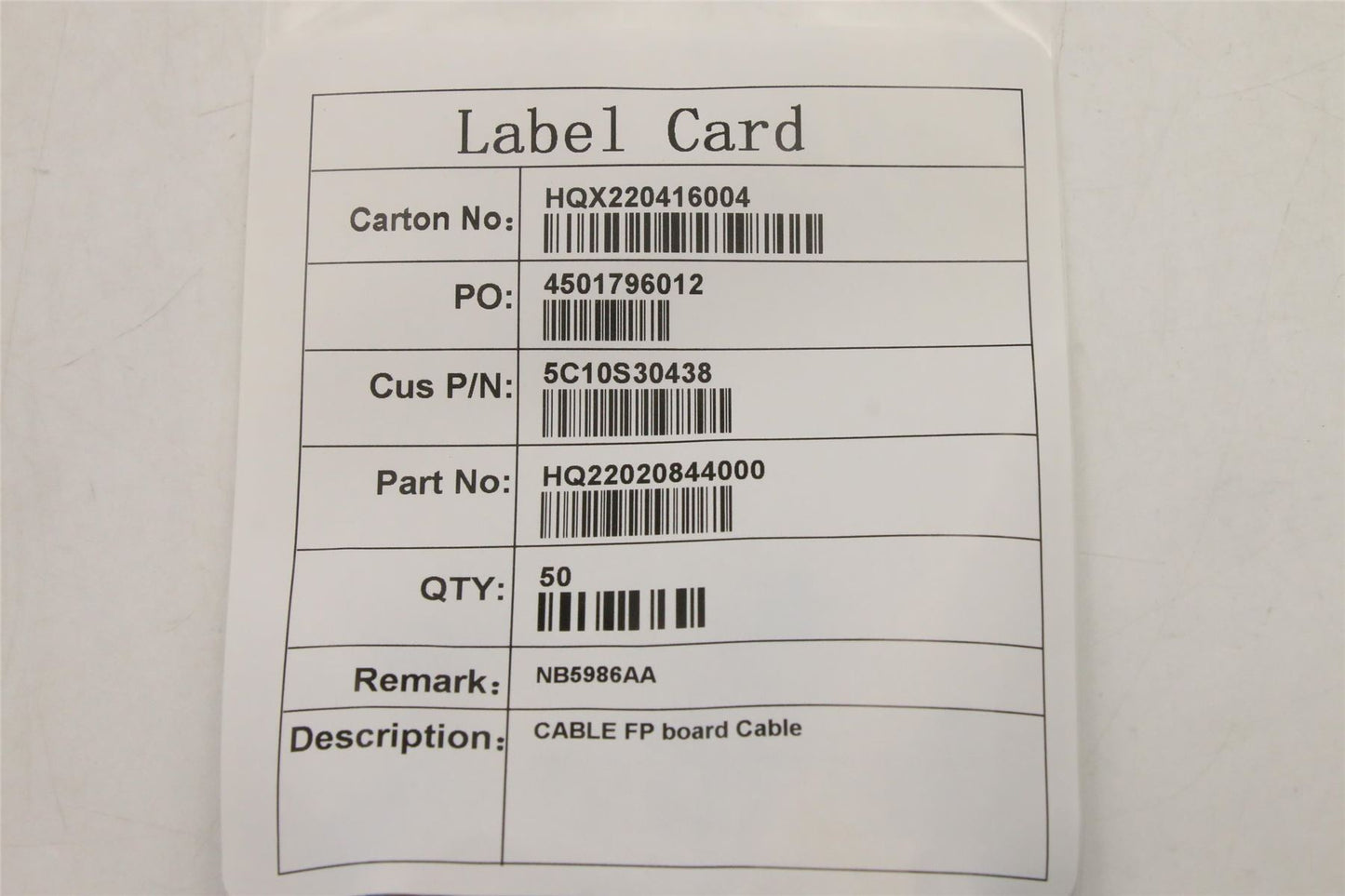 Lenovo FP board Cable 5C10S30438