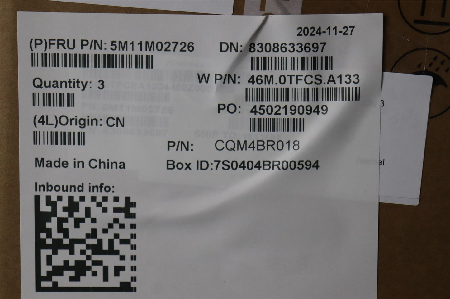 Lenovo MECH_ASM FRU KBY BKLT French W/C TSG 5M11M02726