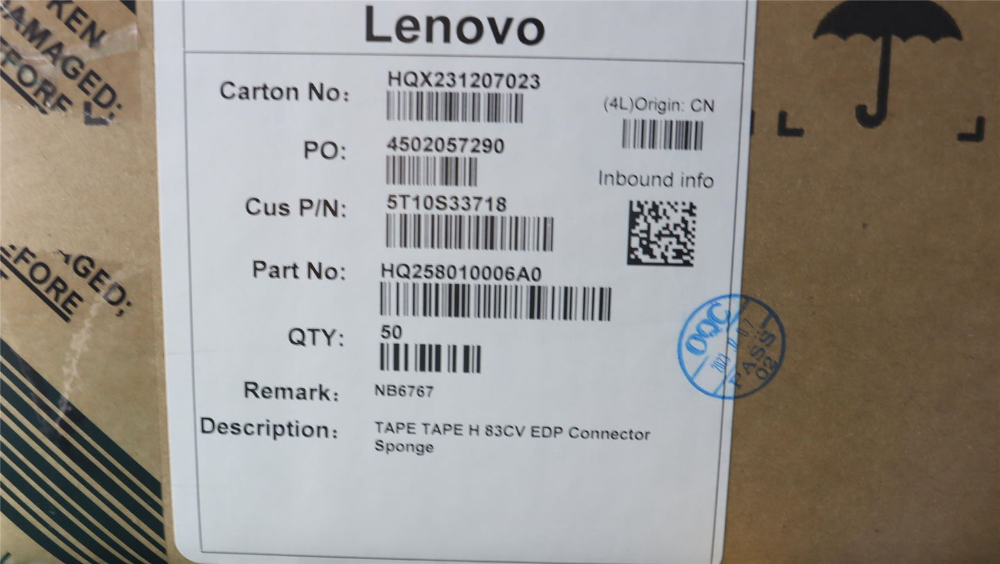 Lenovo TAPE TAPE H 83CV EDP Connector Sponge 5T10S33718