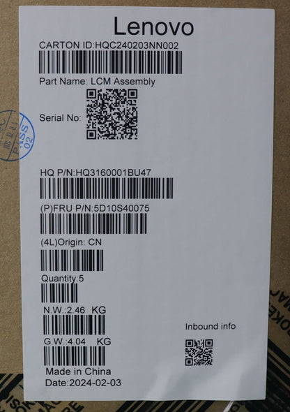 Lenovo LCD MODULE H 83DT GL400N FHD LG 5D10S40075
