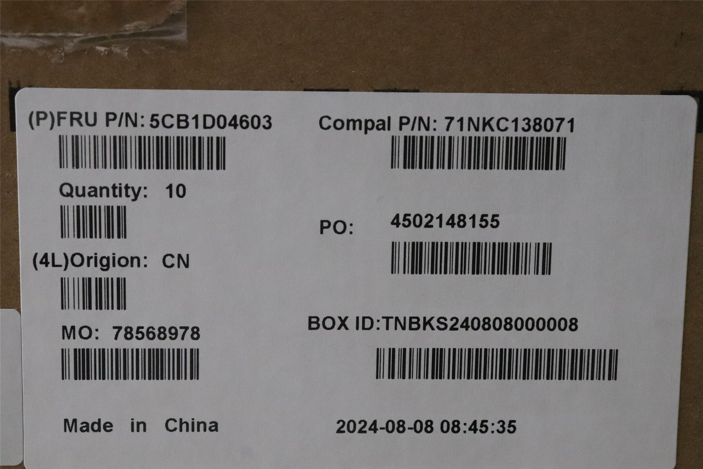 Lenovo Upper Case ASM_EURO ENG C 82K1 RGB 5CB1D04603