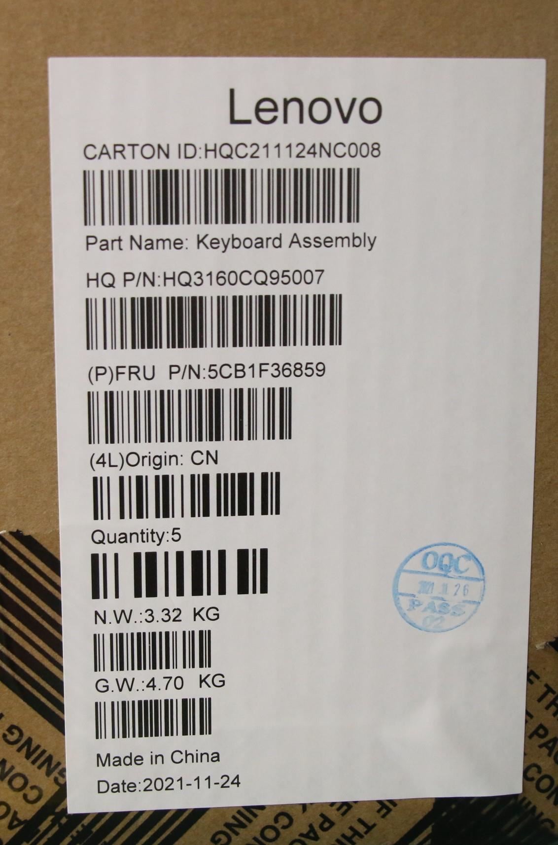 Lenovo IdeaPad 7 16ACH6 Palmrest Cover Touchpad Keyboard Italian 5CB1F36859