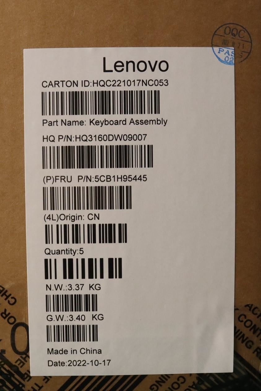 Lenovo IdeaPad 5 16IAH7 Palmrest Cover Touchpad Keyboard Hebrew 5CB1H95445