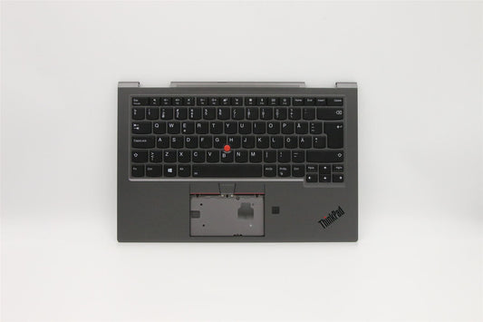 Lenovo Yoga X1 4th Keyboard Palmrest Top Cover Swedish Finnish Grey 5M10V24938