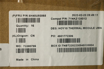 Lenovo 5H40U93065 UMA Thermal Module
