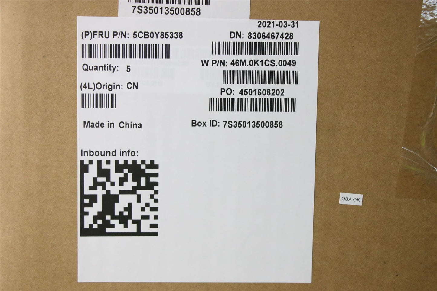 Lenovo Upper Case ASM_PO W 81X1 PG 5CB0Y85338