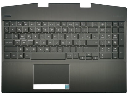 Genuine HP Omen 15-DH Palmrest Cover Keyboard Spainish Black Backlit L57325-071