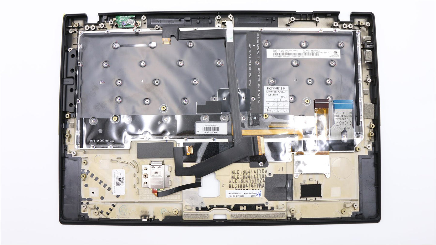 Lenovo Carbon X1 6ème clavier repose-mains couvercle supérieur suisse noir rétro-éclairé 01YR631