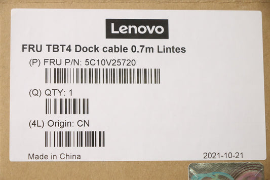 Lenovo 5C10V25720 FRU TBT4 Dock cable 0.7m Lintes