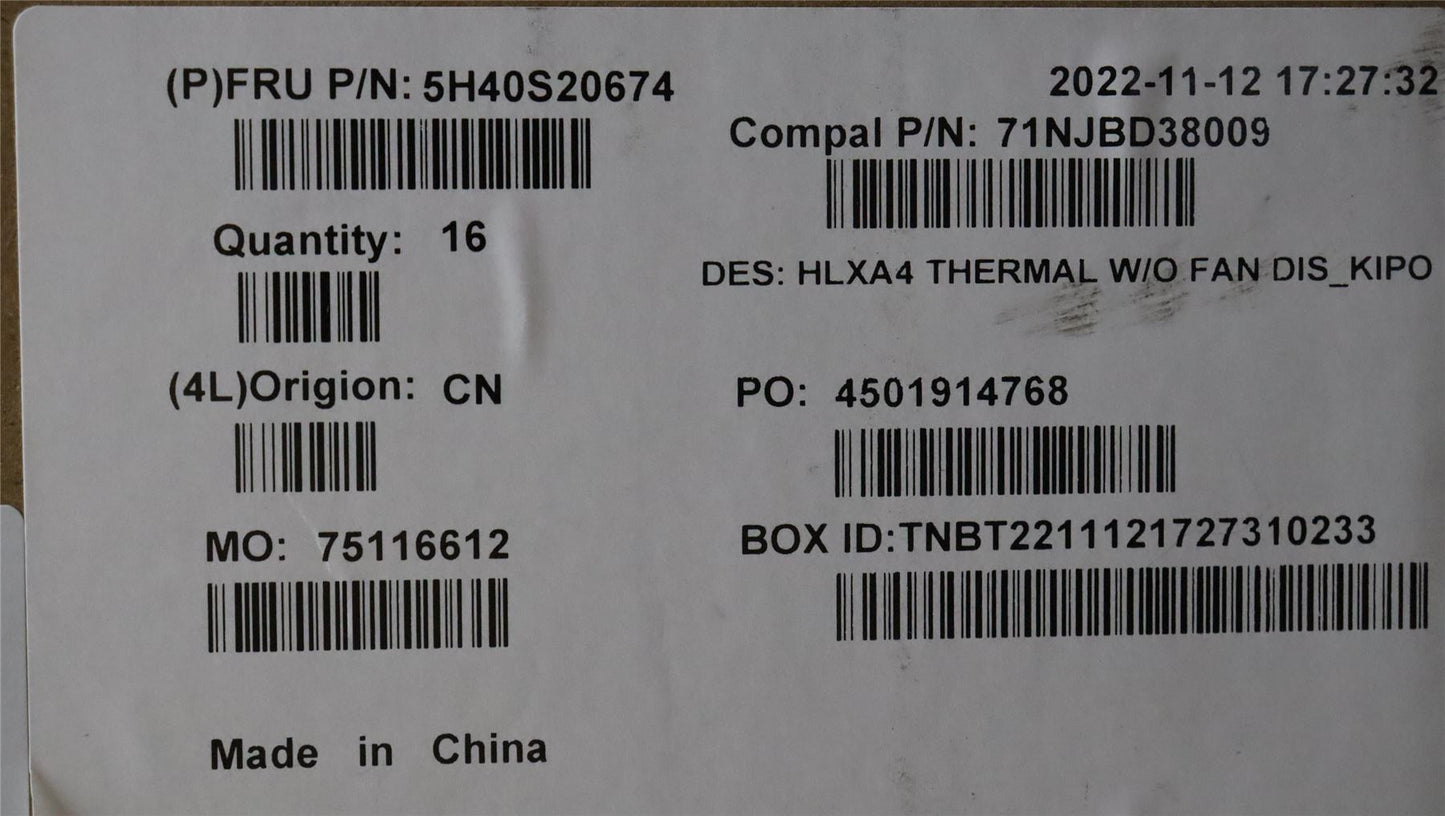 Lenovo HEATSINK Heatsink C 21DH DIS KIPO 5H40S20674