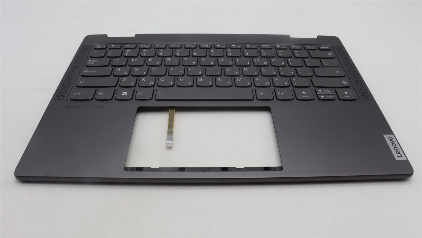Lenovo Yoga 7 14ARP8 Keyboard Palmrest Top Cover Hebrew Storm Grey 5CB1L48255