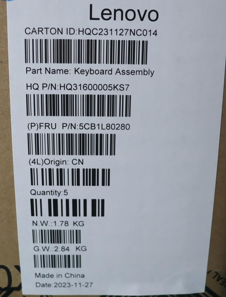 Lenovo Upper Case ASM_FRAH82Y8STGY PS 5CB1L80280