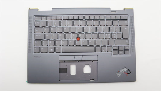 Lenovo Yoga X1 6th Keyboard Palmrest Top Cover Norwegian Grey 5M11C41022