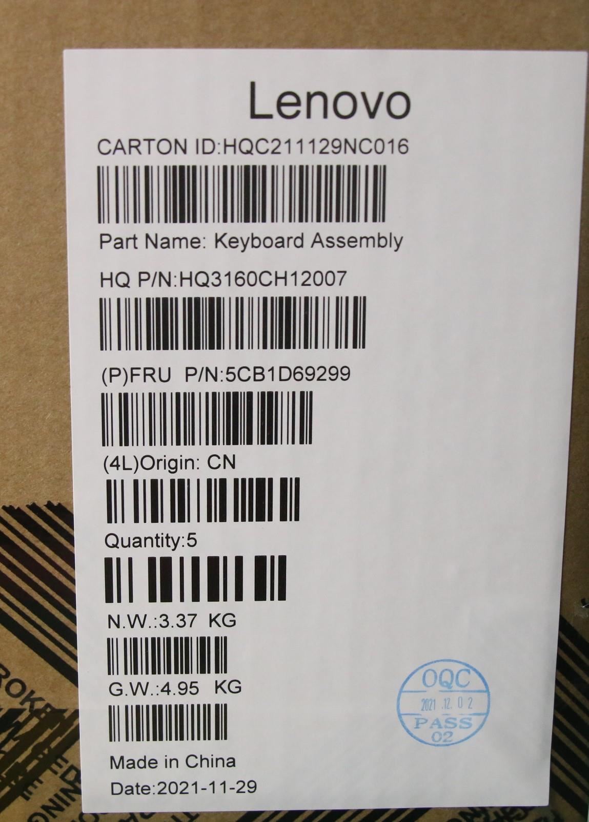 Lenovo IdeaPad 3 15IJL6 Palmrest Cover Touchpad Keyboard French 5CB1D69299