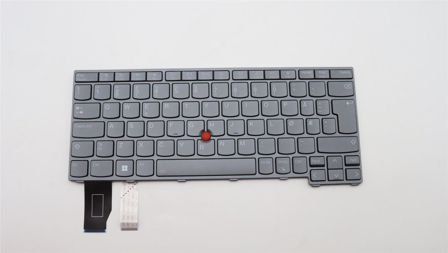 Lenovo ThinkPad X13 Gen 2 Keyboard Norwegian Grey Backlit 5N21A21974