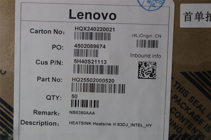 Lenovo HEATSINK Heatsink H 83DJ_INTEL_HY 5H40S21113