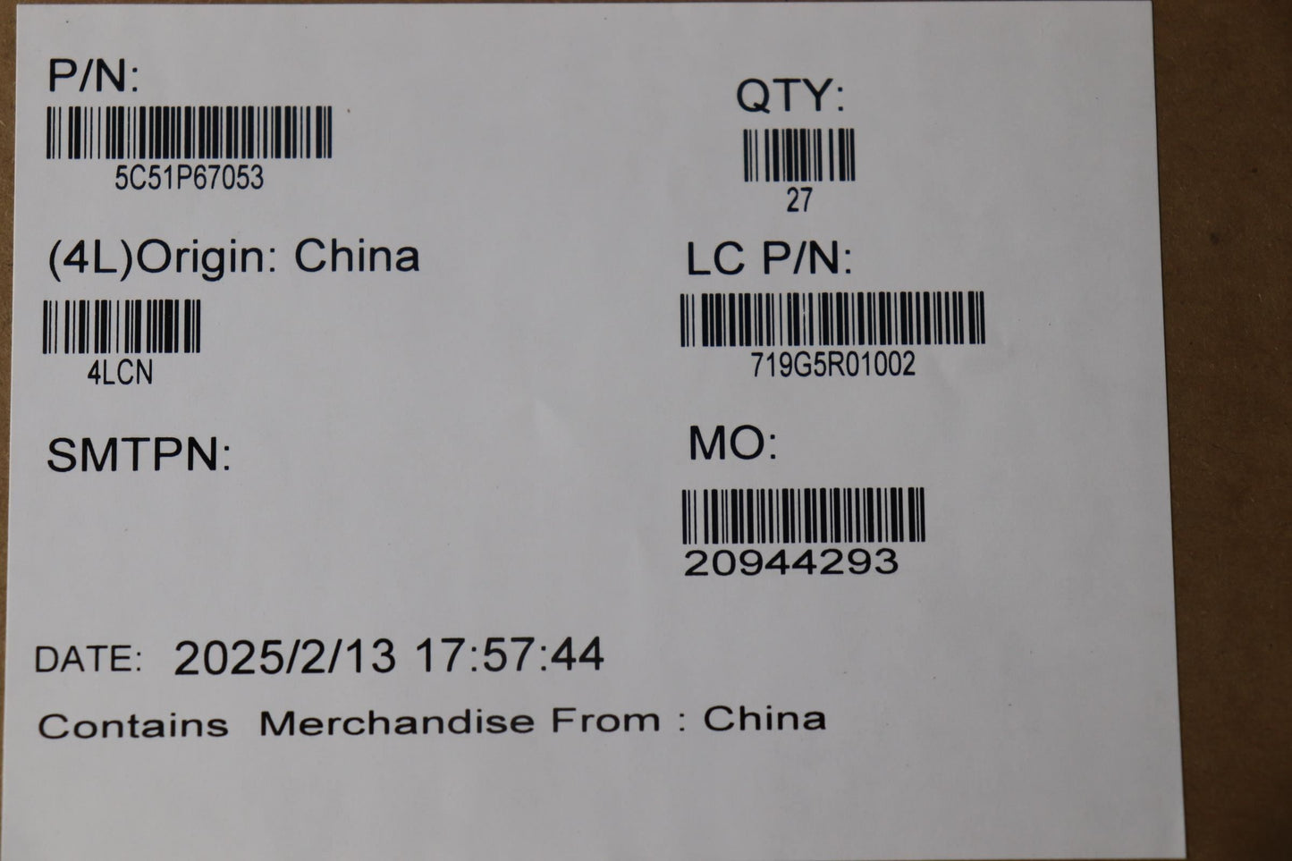 Lenovo CARDPOP FRU W/MYLAR R I/O Board 5C51P67053