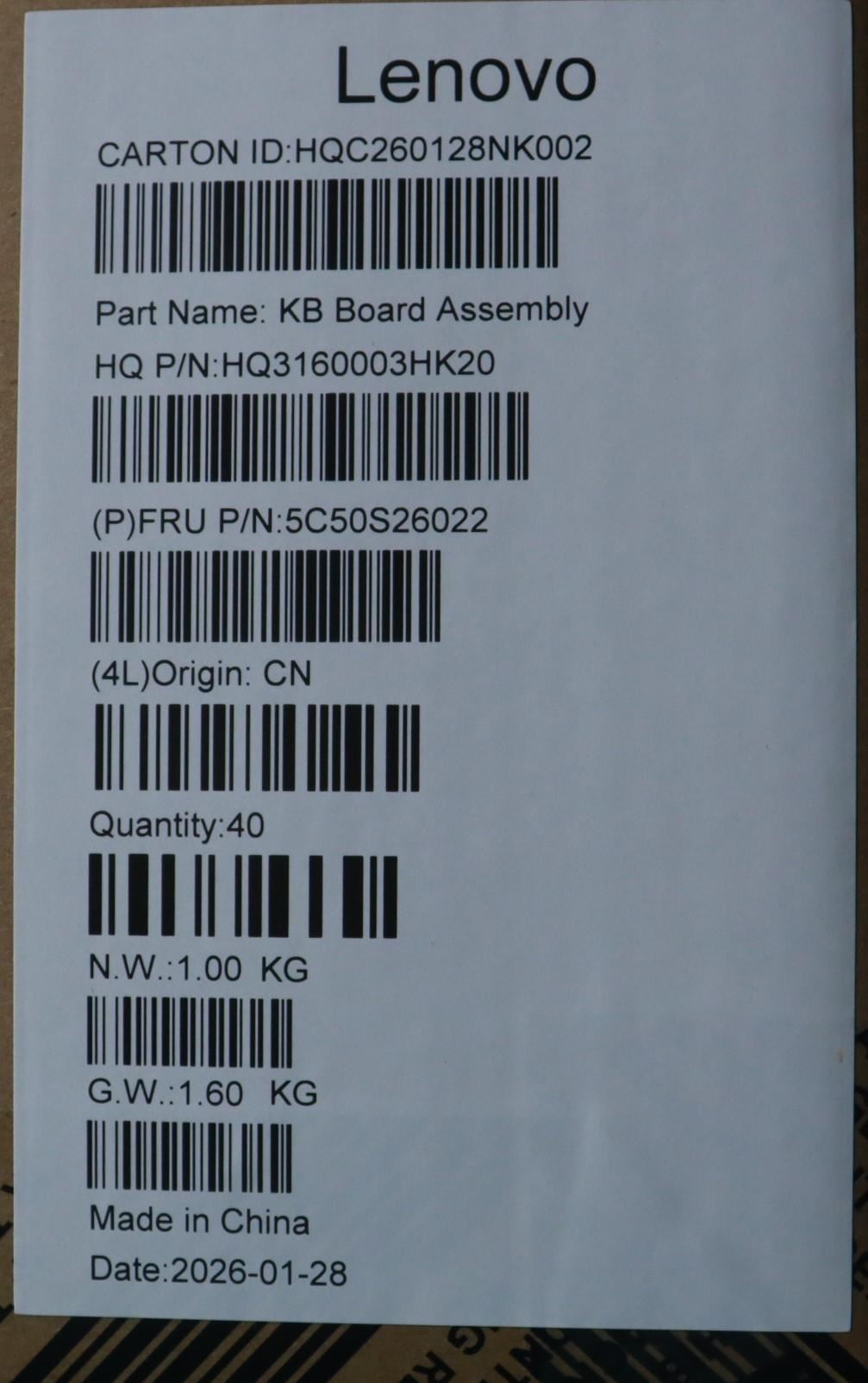 Lenovo CARDPOP PMIC OLED_ H 83V7 ADH Microphone LED Board 5C50S26022