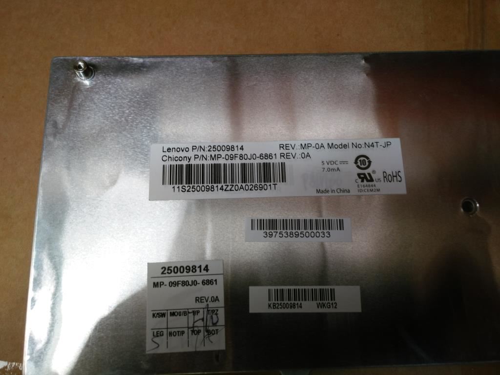 Lenovo CCY N4T JAP 106 KEY ORGBLA KBD Japanese Keyboard 25009814