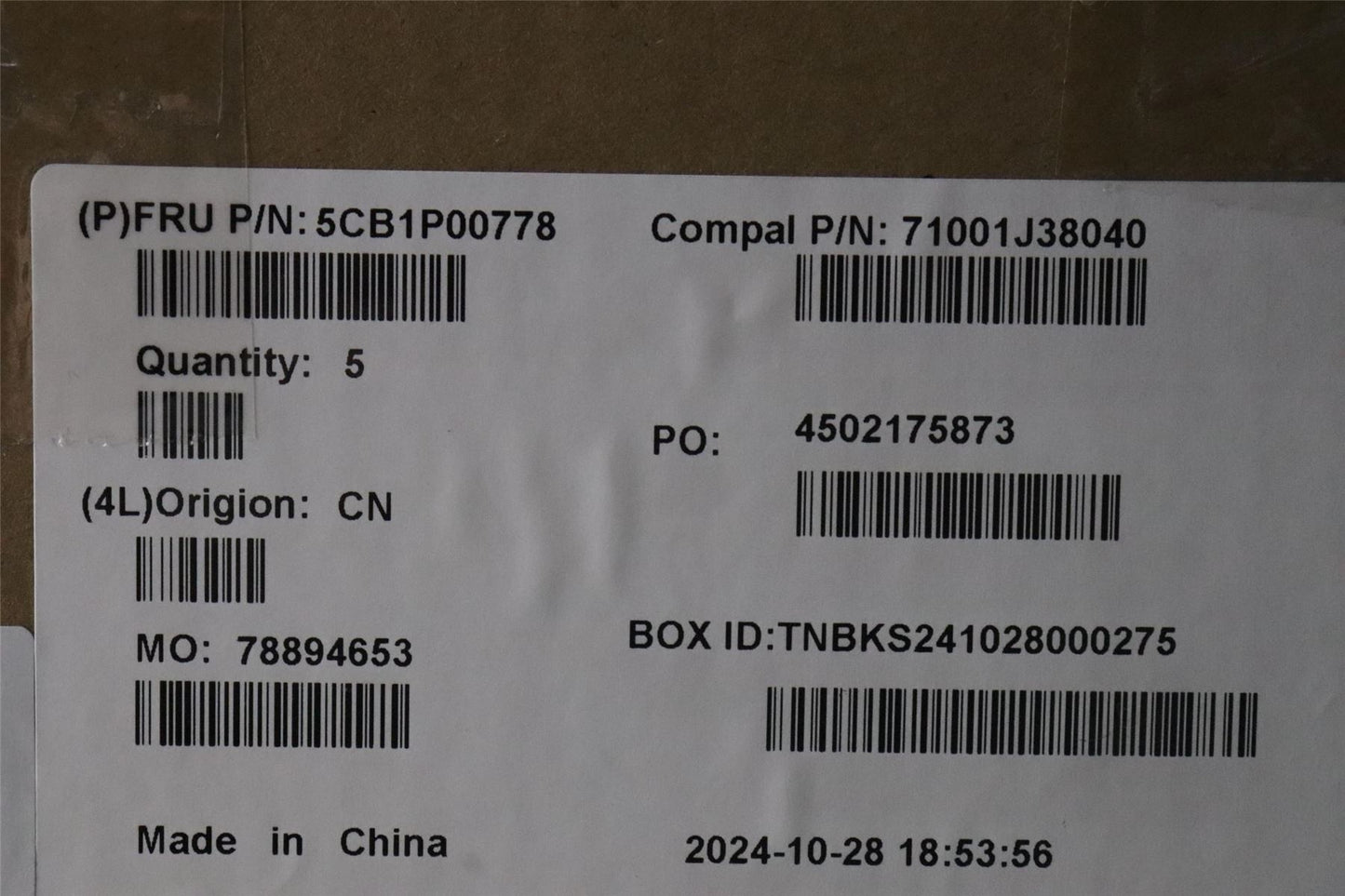 Lenovo UpperCase ENG C 83G1 VT NFP BL 5CB1P00778