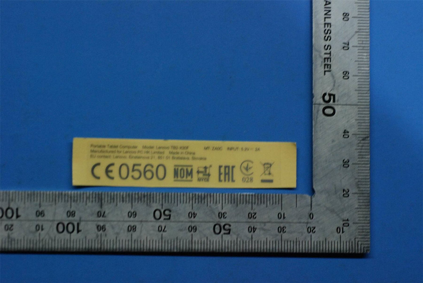 Lenovo TB2-X30F MX RatingLabel&*HQ60402422000CS 5L18C03801