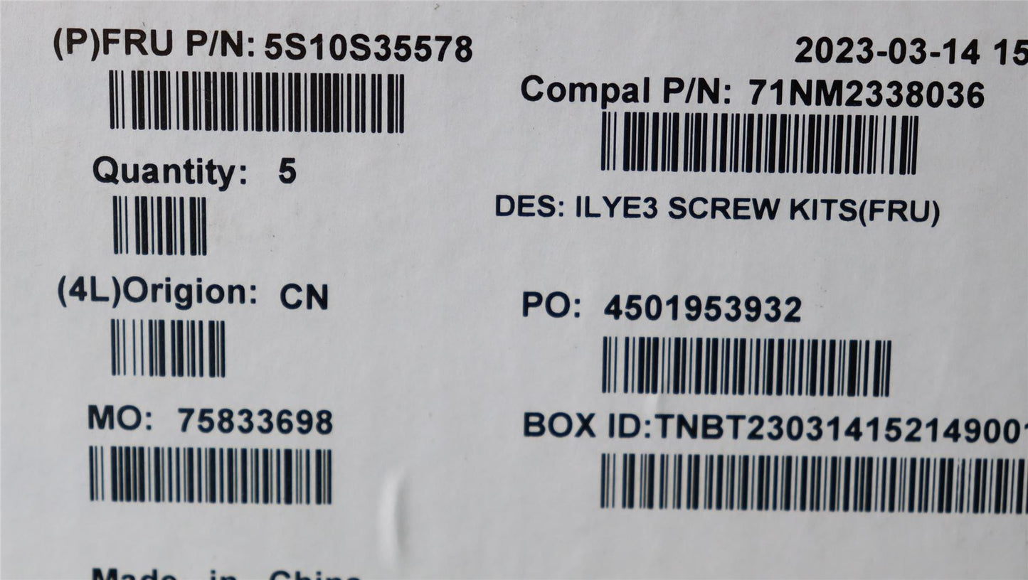 Lenovo SCREW Screw Pack C 82YA 5S10S35578