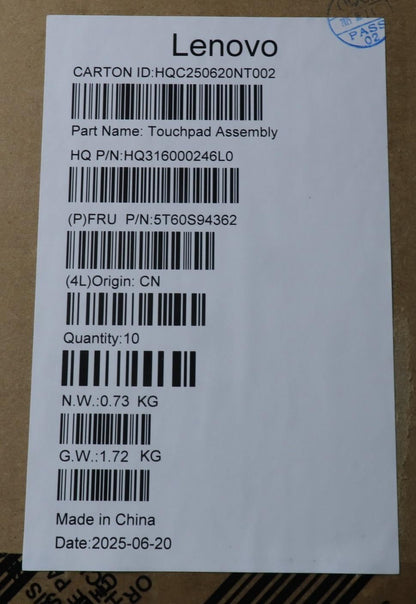Lenovo H 83LN luna grey Touchpad Board 5T60S94362