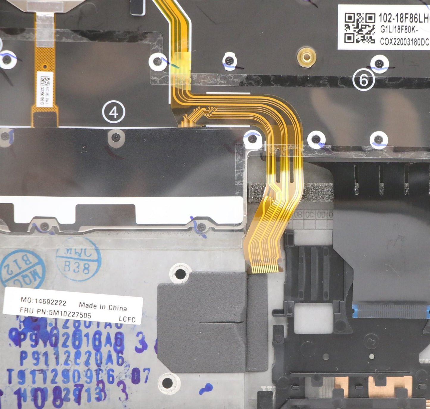 Lenovo MECH_ASM GRP_KBD_BZL_CFR_WWAN_DB_CHY 5M10Z27505