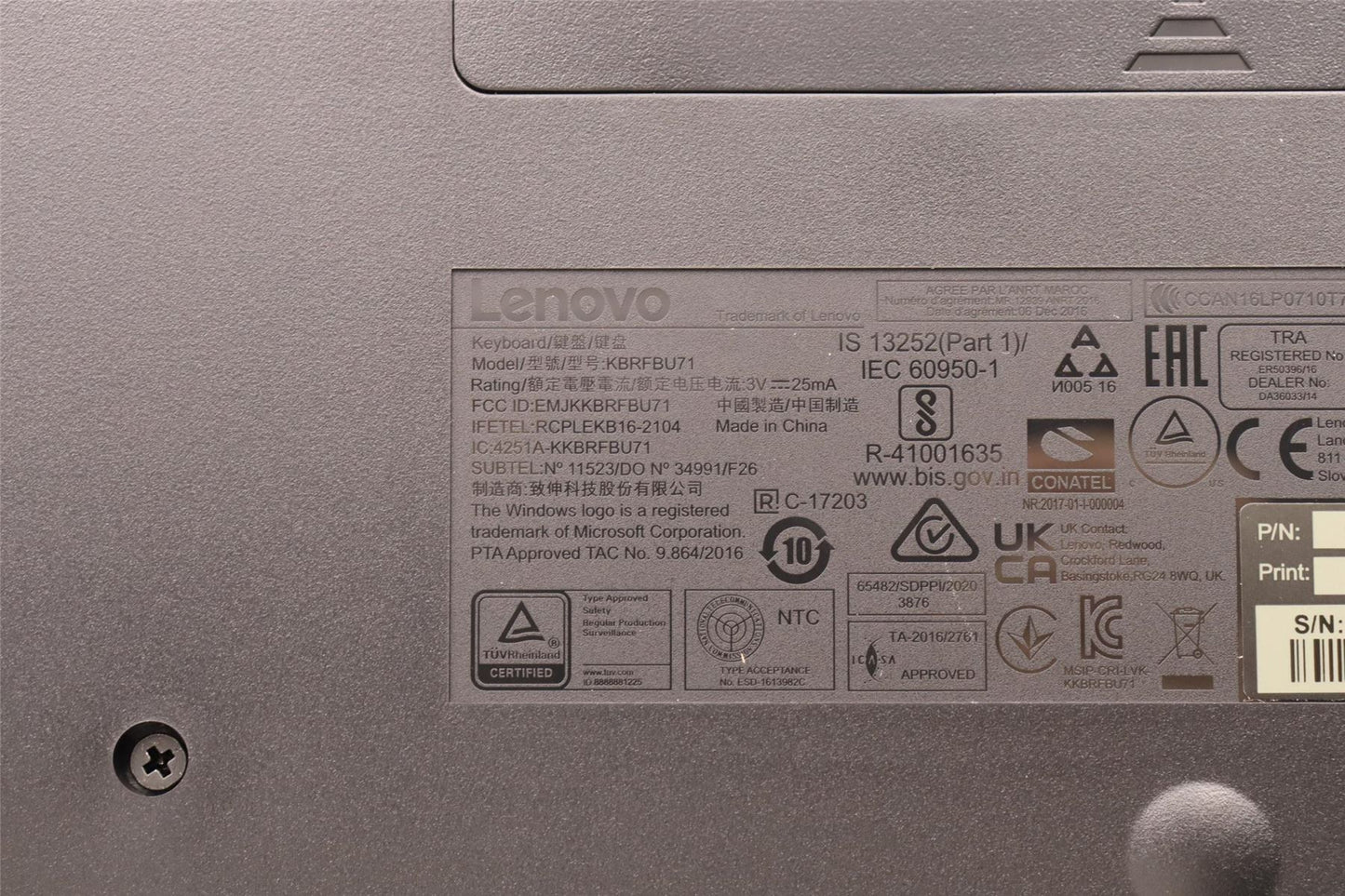 Lenovo WL KM Calliope BK HBW 5KM0U87651