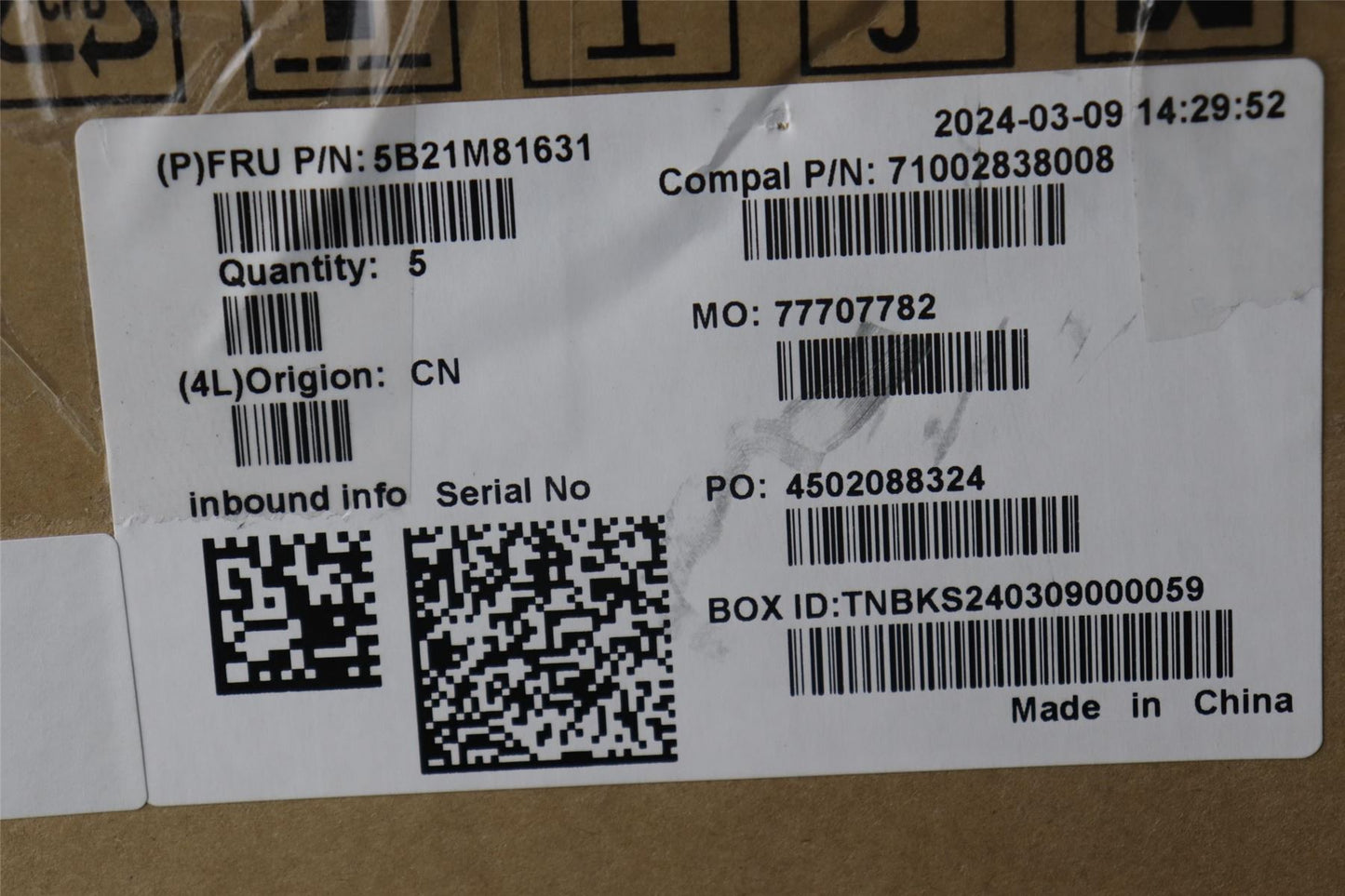 Lenovo MBC83FV NOK CORE5 120U 16G L RM 5B21M81631