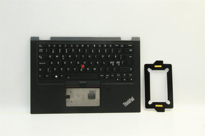 Lenovo Yoga X390 Keyboard Palmrest Top Cover Nordic Black Backlit 02HM714
