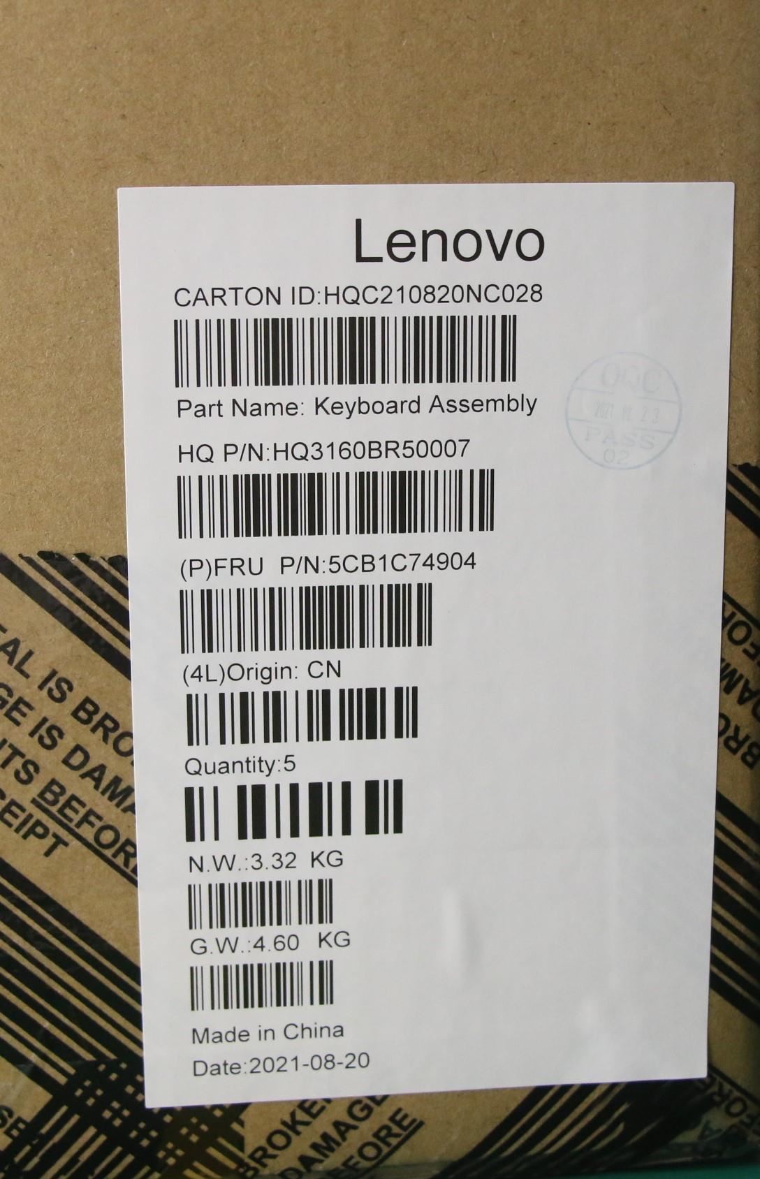 Lenovo Upper Case ASM_BUL H 82L5 CLO DIS 5CB1C74904
