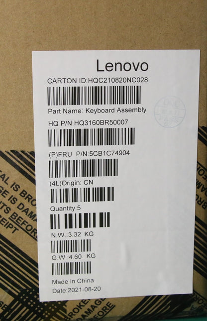 Lenovo Upper Case ASM_BUL H 82L5 CLO DIS 5CB1C74904