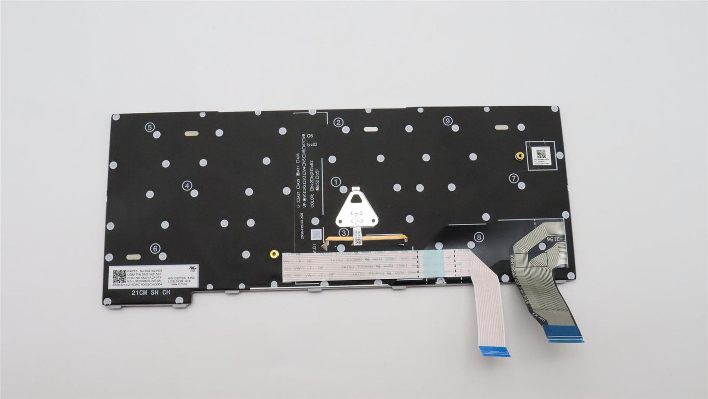 Lenovo ThinkPad X13 Gen 2 Keyboard Norwegian Grey Backlit 5N21A21974
