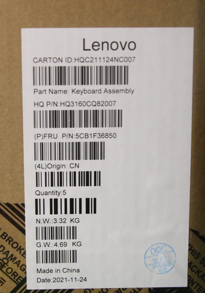 Lenovo IdeaPad 7 16ACH6 Palmrest Cover Touchpad Keyboard French 5CB1F36850