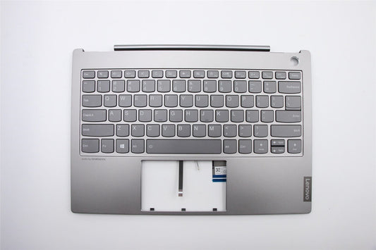 Lenovo ThinkBook 13s-IWL Palmrest Cover Keyboard US Silver Backlit 5CB0U43207