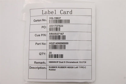 Lenovo RUBBER RUBBER H82QS Left TYPE-C Rubber 5R60S37167