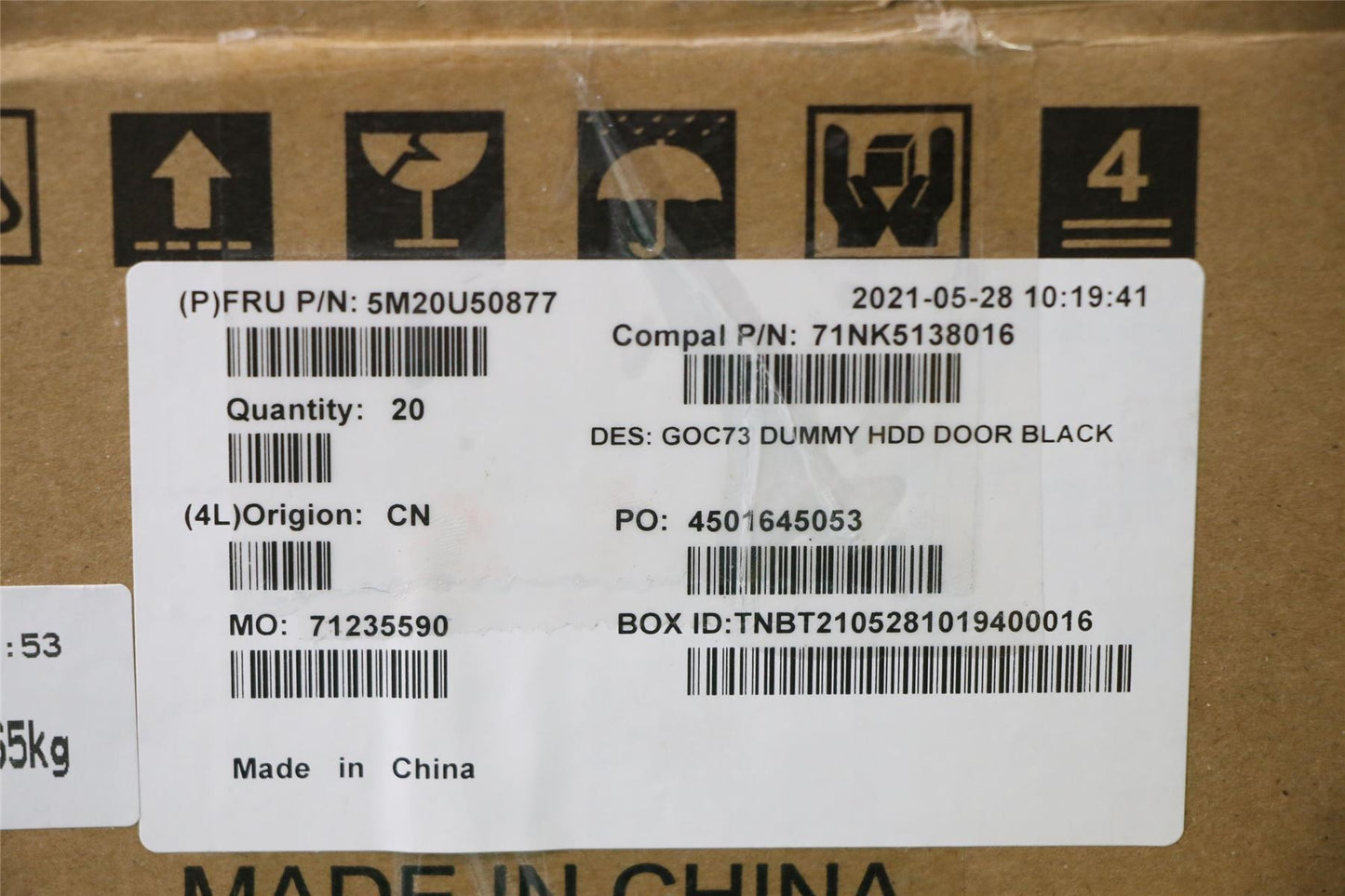 Lenovo MECHANICAL Cover Non EOU,Dummy HDD,BLK 5M20U50877