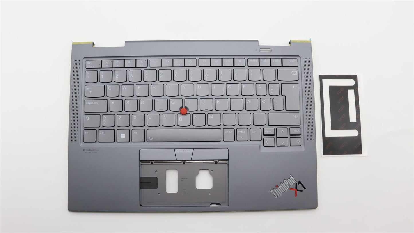 Lenovo Yoga X1 7th Keyboard Palmrest Top Cover Danish Grey 5M11H45769